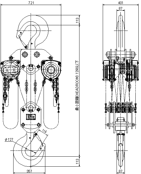 Figure of H-32 dimensions