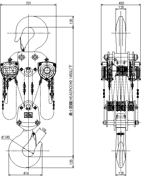 Figure of H-40 dimensions