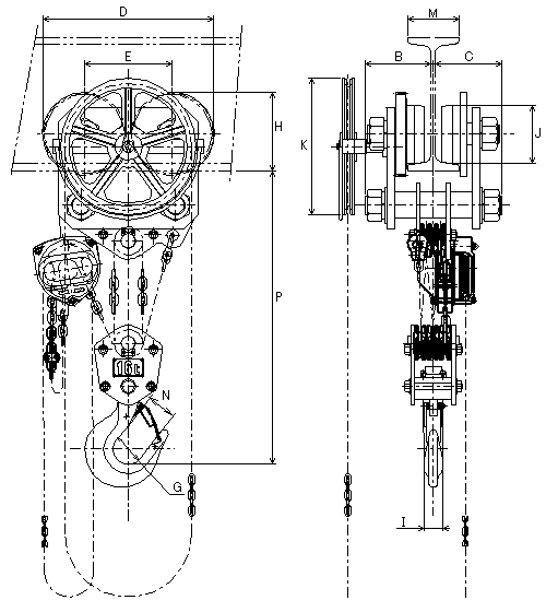 Figure of HG-16 dimensions