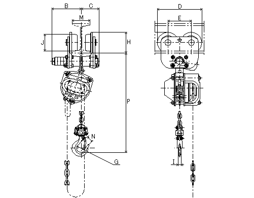 Figure of HP-1.6 dimensions