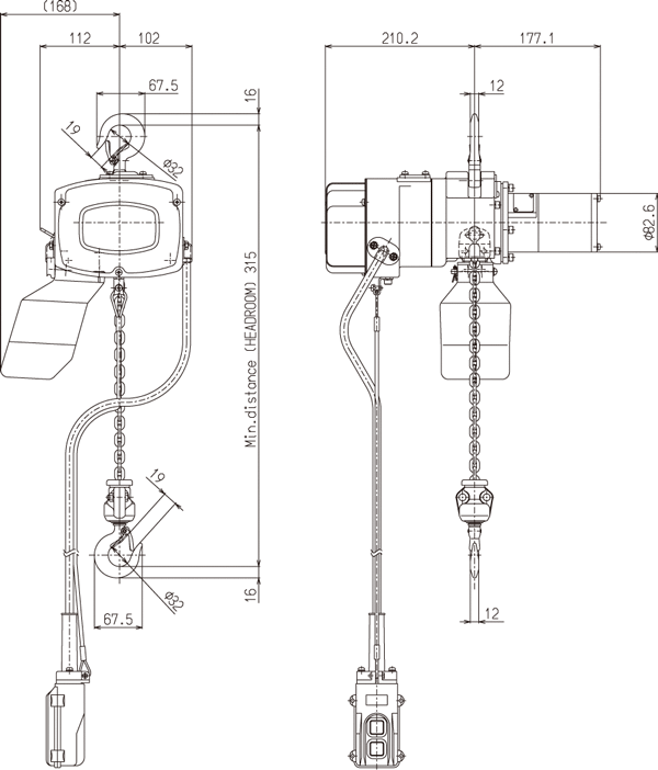 Figure of αS-01 / αH-01 dimensions