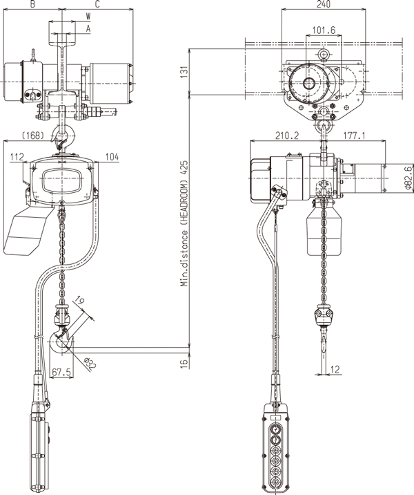 Figure of αSVM-01 /αHVM-01 dimensions