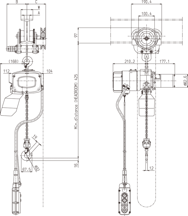 Figure of αSVG-006 /αHVG-006 dimensions