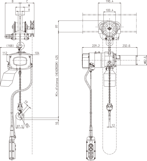 Figure of αSVG-016 /αHVG-016 dimensions