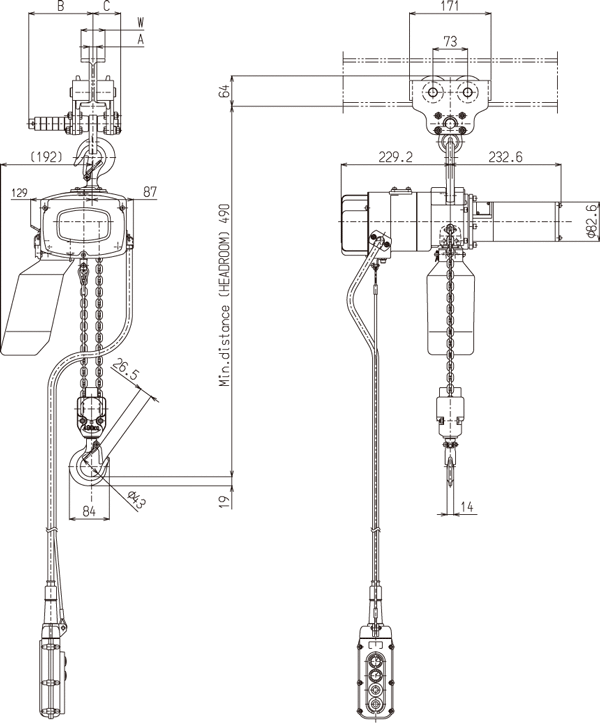 Figure of αSVP-050 /αHVP-050 dimensions