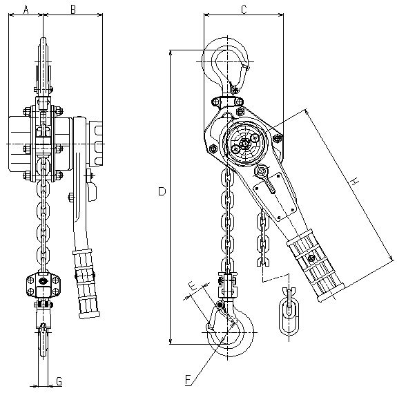 Figure of YA-80 dimensions