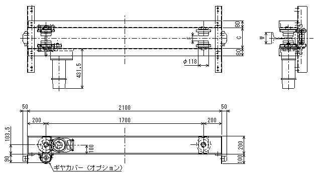サスペンション式電動サドル 定速式（低速）鍛造鉄車輪 寸法図・寸法表 