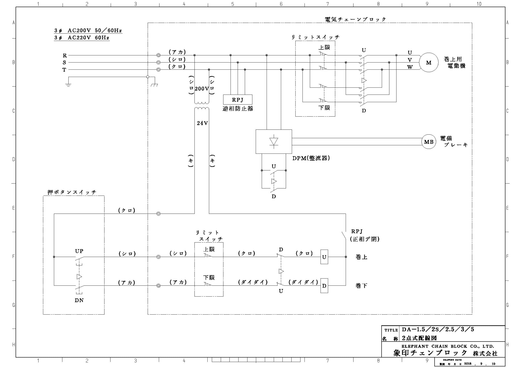 象印チェンブロック DBM型 上下